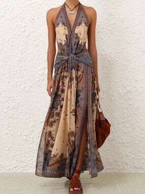 august plunge midi dress Zimmermann August Plunge Midi Dress Size 1 & 2